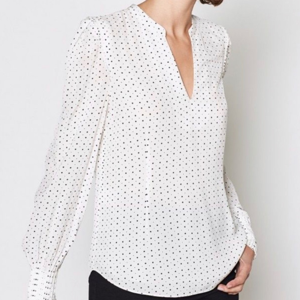 Joie Korina Dot Print V Neck